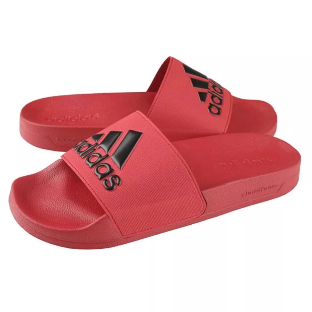 Adidas Adilette Slippers Mens Red and Black